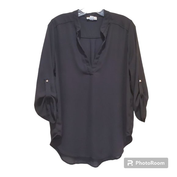 Women’s black V neck blouse size M by Misia - Picture 1 of 4